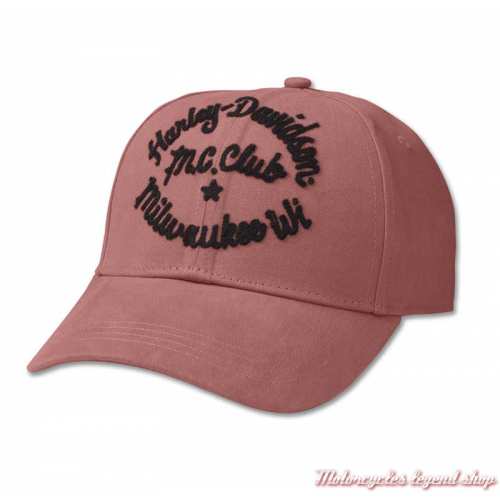 Casquette Club Crew rose Harley-Davidson femme, coton, réglable, 97760-23VW