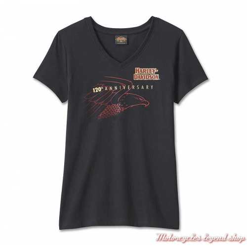 Tee-shirt Speedbird 120th Anniversary black Harley-Davidson femme