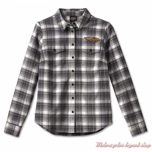 Chemise Retro Flannel black 120th Anniversary Harley-Davidson femme