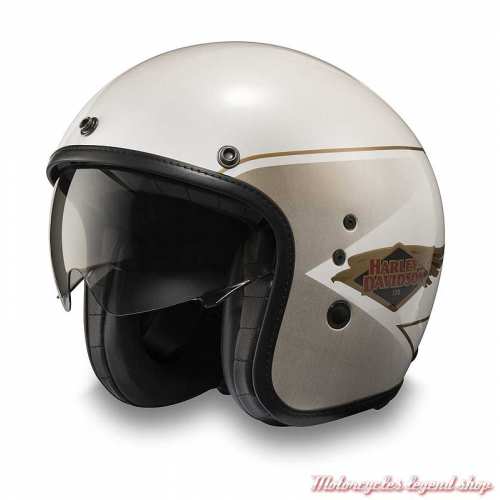 Casque Jet 120th Anniversary Diamond Harley-Davidson, blanc, beige doré, 97229-23EX