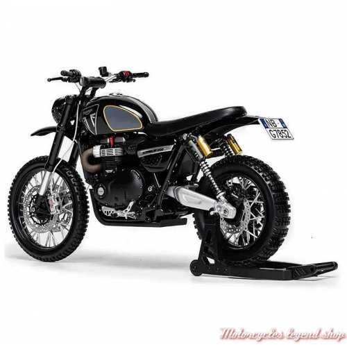 Miniature Triumph Scrambler 1200 James Bond, échelle 1:12, noir, arrière, MMOS23000