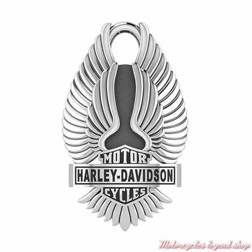 Clochette Eagle Wings Harley-Davidson métal argent et noir, HRB122 