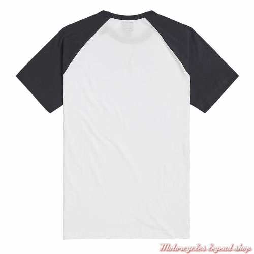 Tee-shirt Saltern blanc/noir homme Triumph, manches courtes raglan, coton, dos, MTSS2310