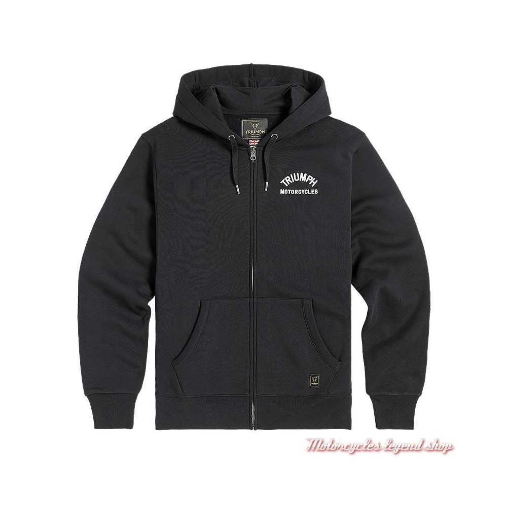 Sweatshirt zippé Dolan noir homme Triumph, à capuche, coton, MSWS2342