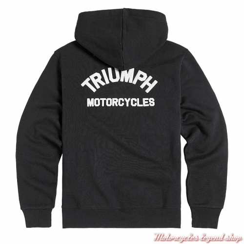 Sweatshirt zippé Dolan noir homme Triumph, à capuche, coton, dos, MSWS2342