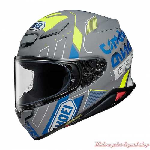 Casque NXR2 Accolade TC-10 Shoei, gris, jaune, bleu