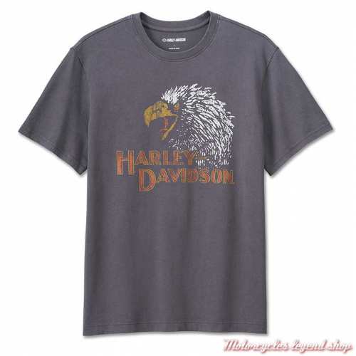 Tee-shirt Eagle Classic Harley-Davidson homme, vintage, gris, coton, 96797-23VM