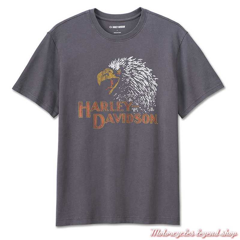 Tee-shirt Eagle Classic Harley-Davidson homme, vintage, gris, coton, 96797-23VM