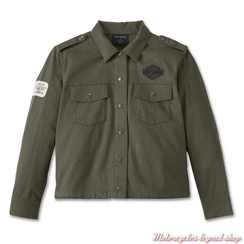 Veste Division Harley-Davidson femme, kaki army, chevron coton, 97534-23VW 