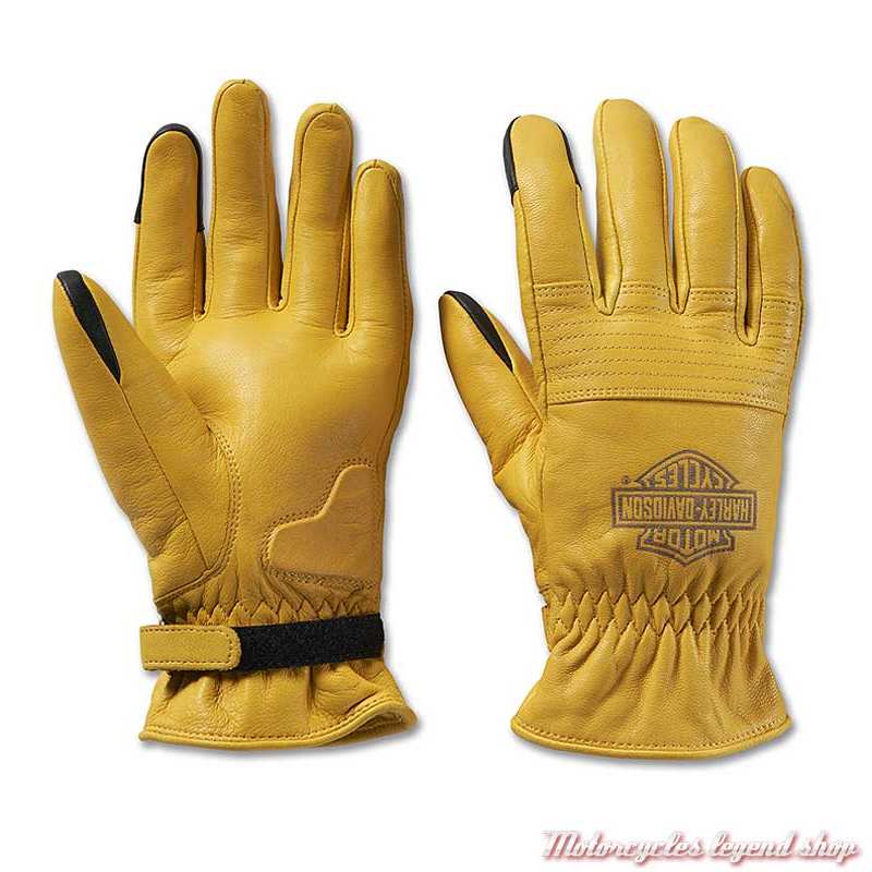 Gants cuir Helm Work Tan Harley-Davidson homme, jaune, homologués, 98133-23VM 