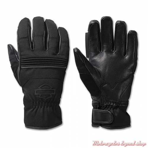 Gants Apex Mixed Media Harley-Davidson homme, noir, textile et cuir, 98134-23VM