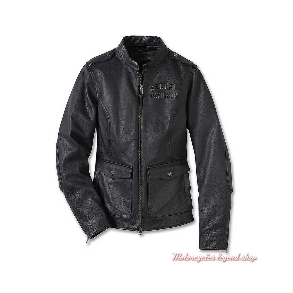 Blouson cuir Captains Harley-Davidson femme, noir, 98018-23VW