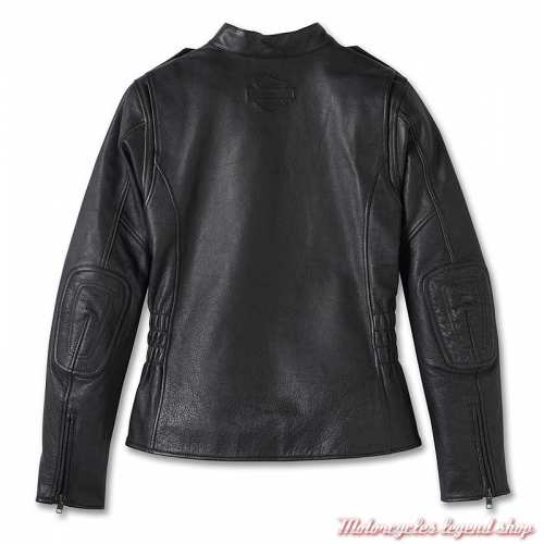 Blouson cuir Captains Harley-Davidson femme, noir, dos, 98018-23VW