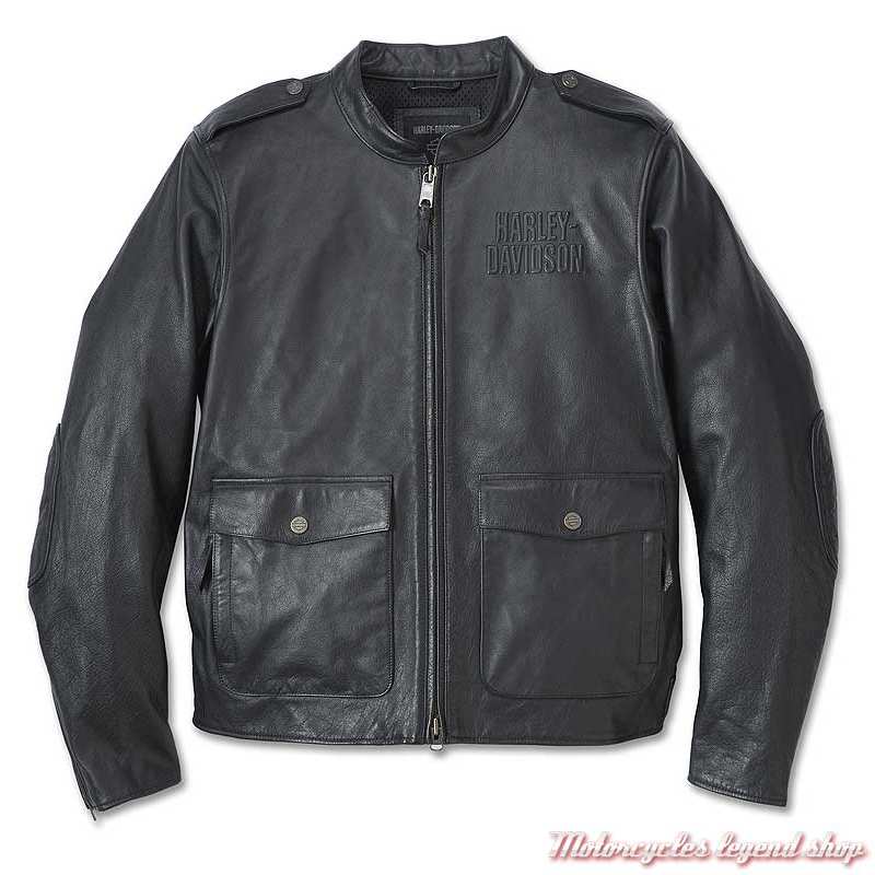 Blouson cuir Captains Harley Davidson homme Motorcycles Legend shop
