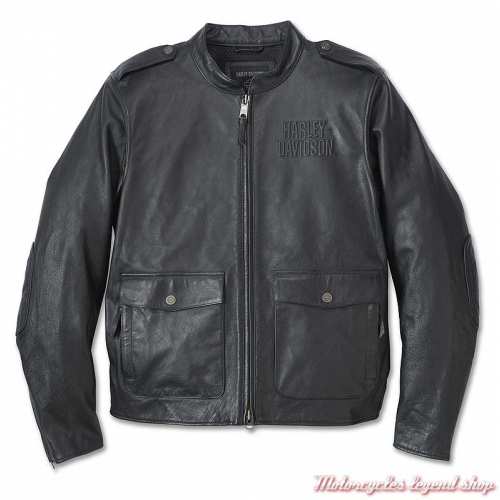 Blouson cuir Captains Harley-Davidson homme, noir, 98022-23VM