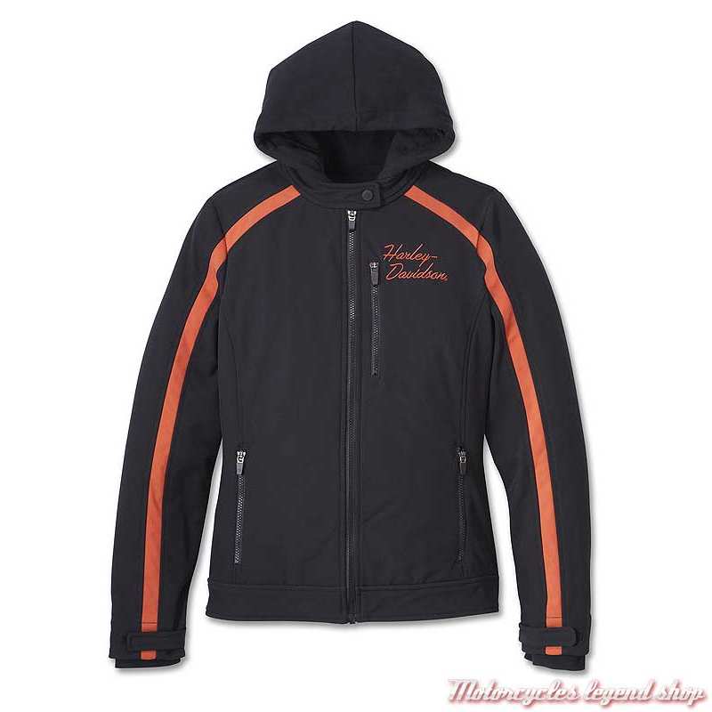 Blouson 3 en 1 Miss Enthusiast Harley-Davidson femme, noir, orange, polyester, sweat, 98404-23VW