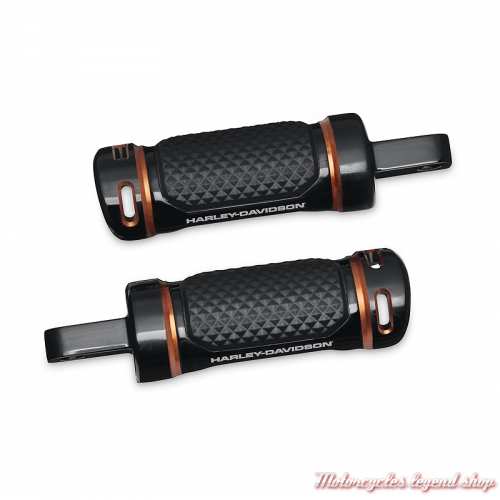 Repose-pieds passager Adversary Harley-Davidson, aluminium, noir et orange, FLTRX, Street Glide, Road Glide, 50502246
