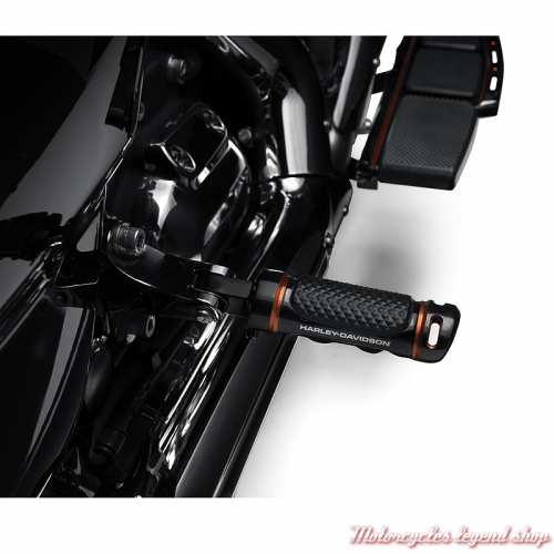 Repose-pieds passager Adversary Harley-Davidson, aluminium, noir et orange, FLTRX, Street Glide, Road Glide, visuel, 50502246