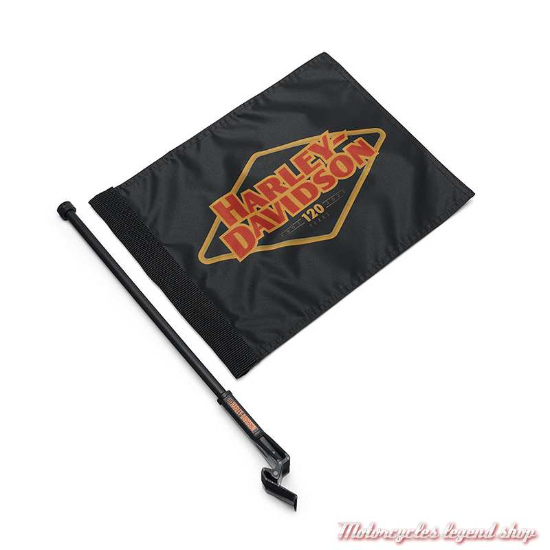 Kit Drapeau 120th Anniversary pour Tour-Pak Harley-Davidson, polyester, 36.5 x 30 cm, noir, rouge, doré, 61400722