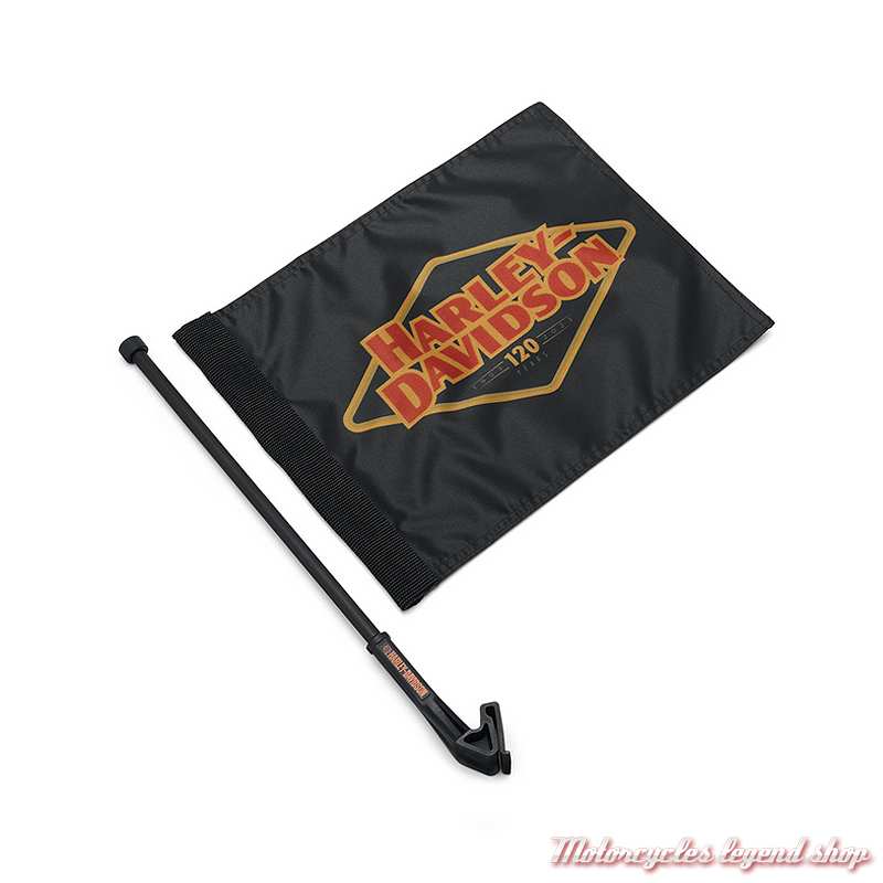 Kit Drapeau 120th Anniversary pour sacoche ou Tour-Pak Harley-Davidson, polyester, 36.5x30cm, noir, rouge, doré, 6140072