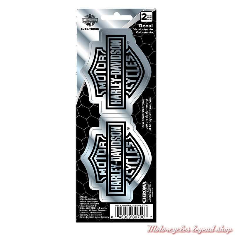 Stickers Bar & Shield chrome Harley-Davidson, 7.5 x 6 cm, CG30700