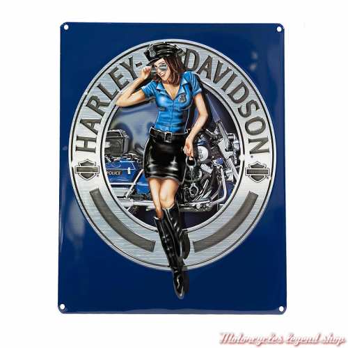 Plaque métal Pin'up, Police Babe Harley-Davidson, 2011271