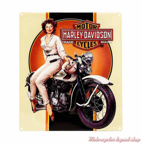 Plaque métal Pin up Dreaming Babe Harley-Davidson, vintage, 2010461