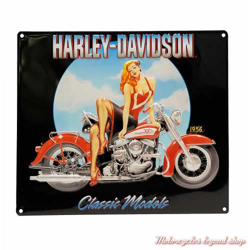 Plaque métal Classic Models Harley-Davidson, pin'up, 2010391