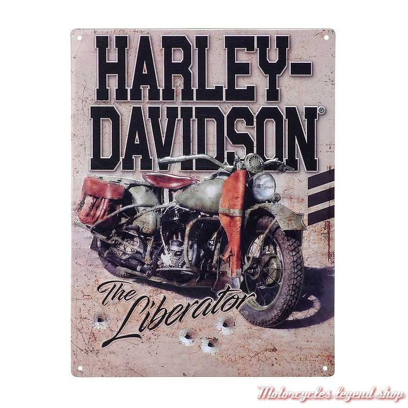 Plaque métal Liberator Harley-Davidson, moto US Army, 30 x 40 cm, HDL-15548