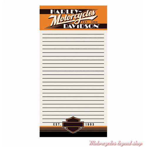 Bloc Note Harley-Davidson, 50 feuilles, 10 x 20 cm, HDL-20117