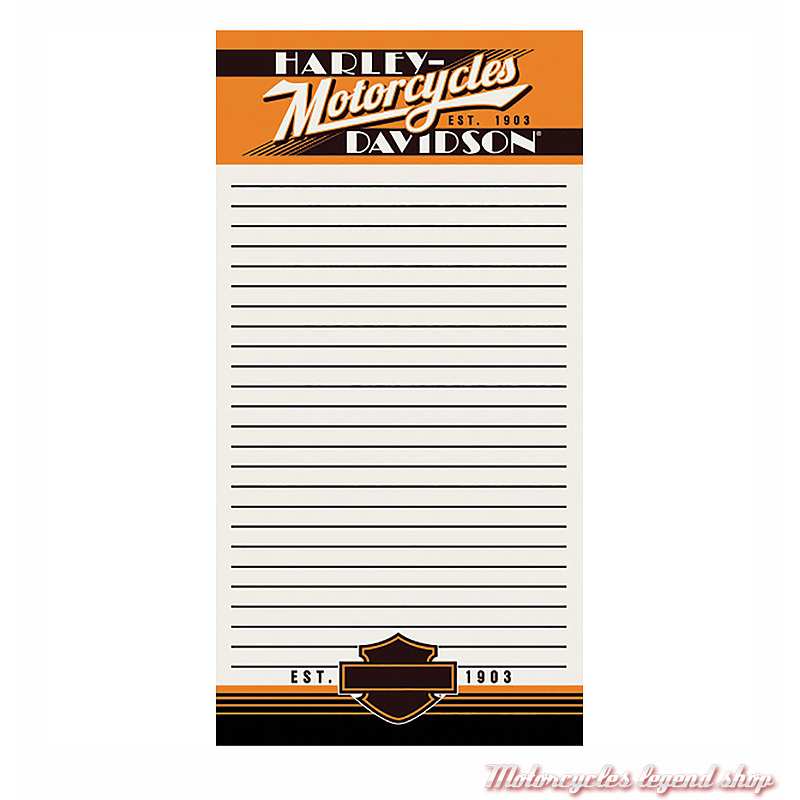 Bloc Note Harley-Davidson, 50 feuilles, 10 x 20 cm, HDL-20117