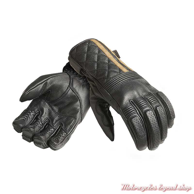 Gants cuir Sulby black/gold Triumph, MGVS2351