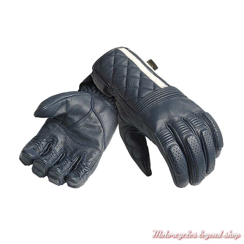 Gants cuir Sulby bleu/blanc Triumph, MGVS2352