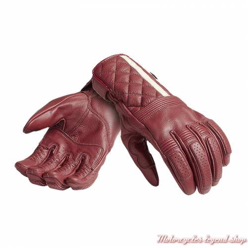 Gants cuir Sulby rouge/blanc Triumph