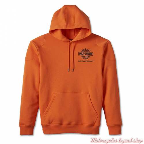 Sweashirt orange 120th Anniversary Harley-Davidson homme