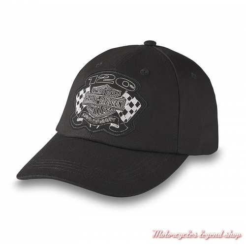 Casquette Racing 120th Anniversary Harley-Davidson femme, noir, coton, réglable, 97810-23VW