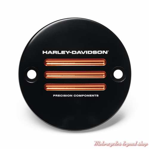 Cache carter d'allumage Adversary Harley-Davidson, aluminium noir, orange, moteur Milwaukee-Eight, 25600171