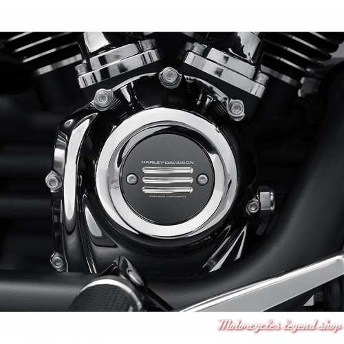 Cache carter d&#039;allumage Adversary Harley-Davidson aluminium graphite, moteur Milwaukee-Eight, visuel, 25600172