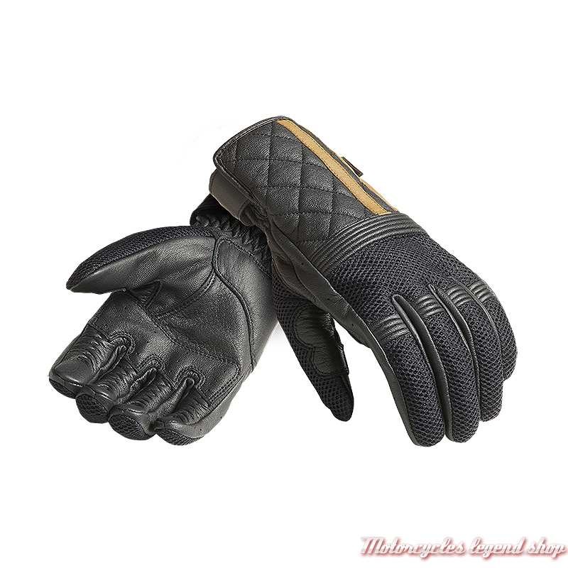 Gants cuir et mesh Sulby black/gold Triumph, MGVS2355