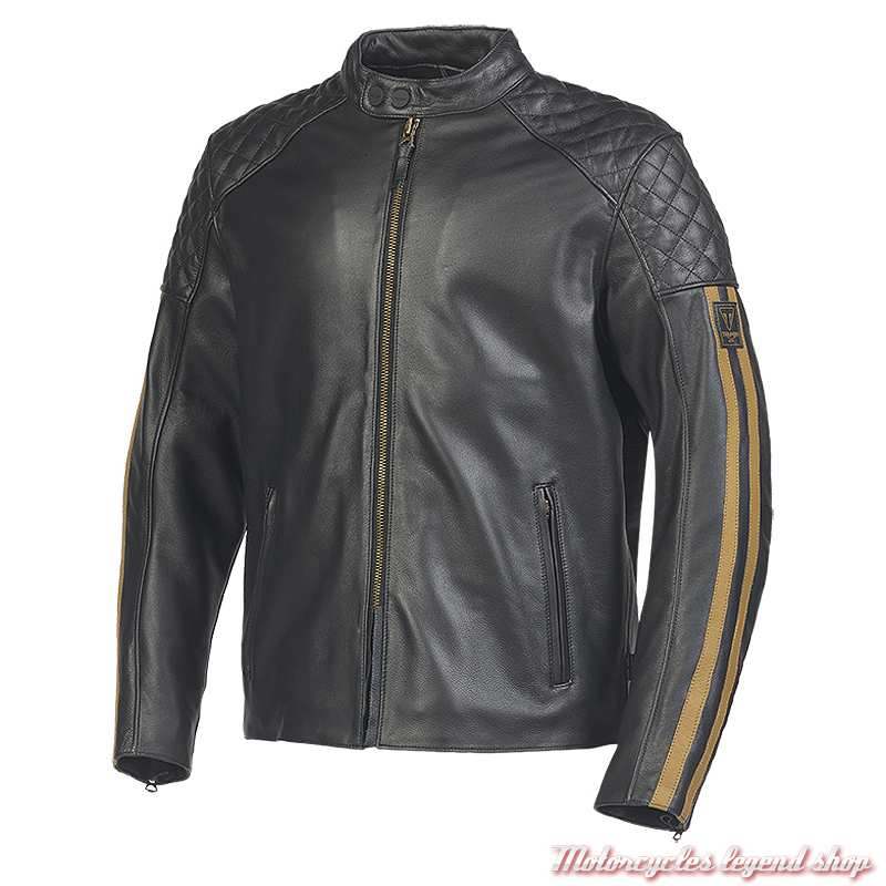 Blouson cuir Braddan Sport noir/gold Triumph homme MLES2338