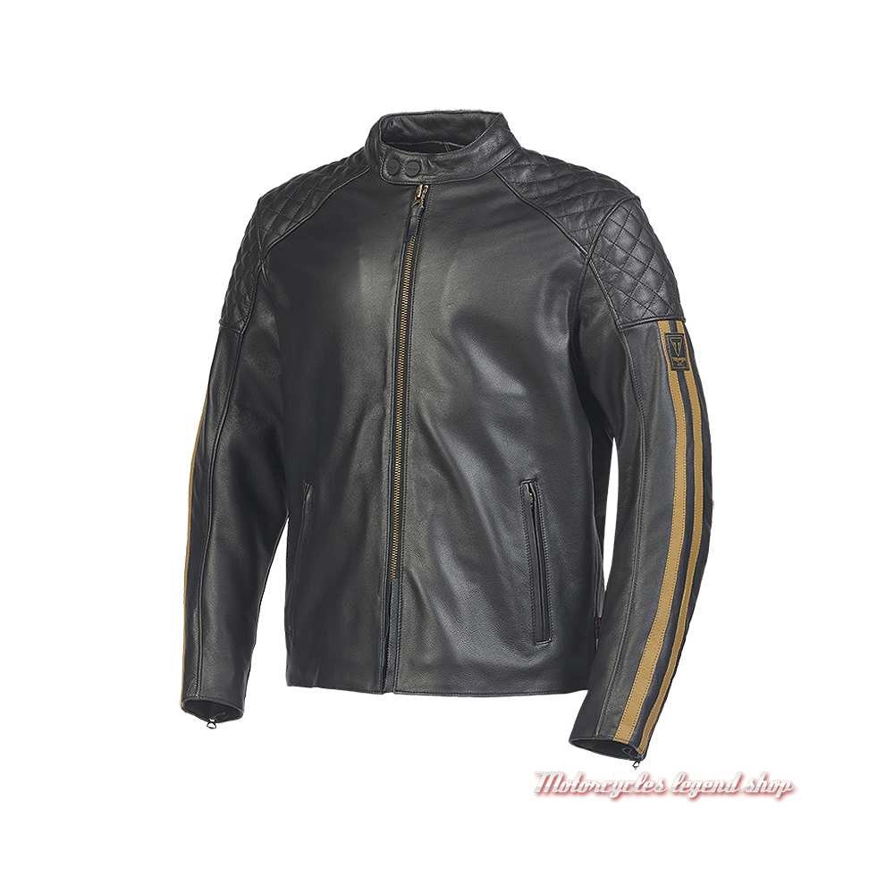 Blouson cuir Braddan Sport noir/gold Triumph homme MLES2338