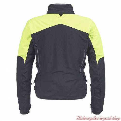 Blouson textile Tourer Bright Triumph homme, noir, fluo jaune, dos, MTPS2342