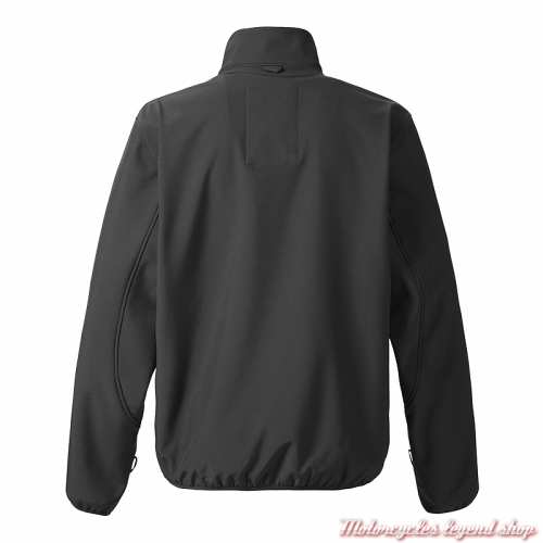 Blouson Softshell Triumph homme, chaude et légère, noir, dos, MFNS21312