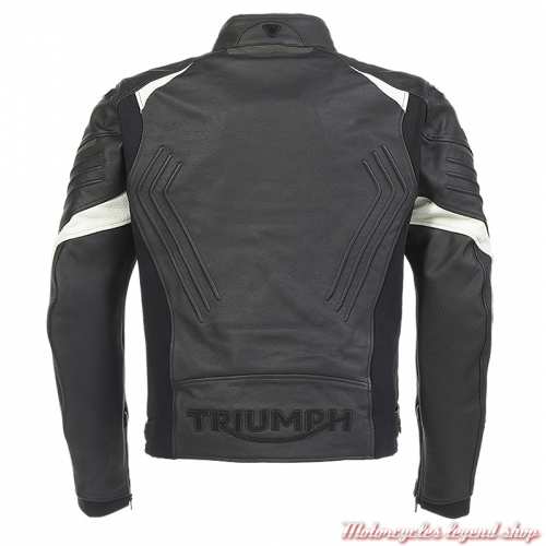 Blouson cuir Triple Triumph homme, roadster, noir, dos, MLES2336