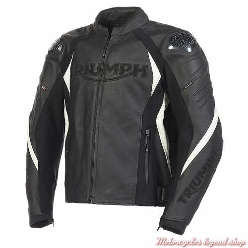 Blouson cuir Triple Triumph homme, roadster, noir, MLES2336