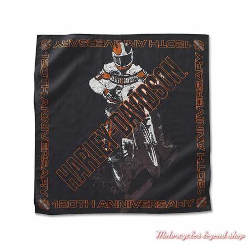 Bandana Racing noir 120th Anniversary Harley-Davidson, coton, 68 x 68 cm, 97805-23VM