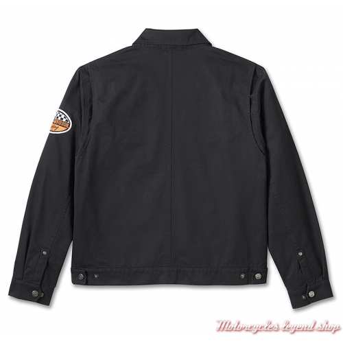 Veste Racing 120th Anniversary Harley-Davidson homme, zippée, noir, coton, dos, 97526-23VM