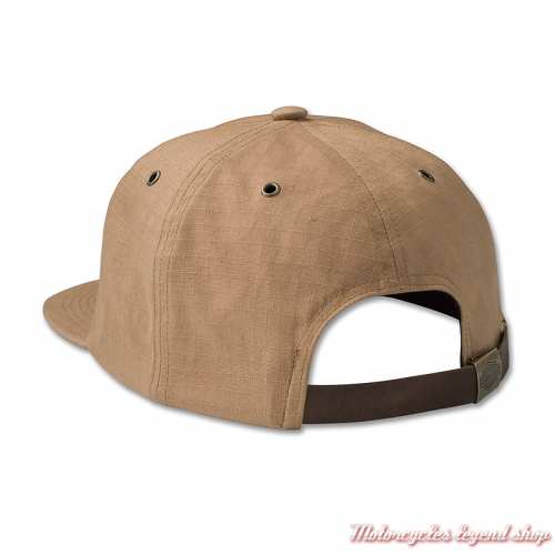 Casquette Staple Unstructured Tobacco Harley-Davidsonn, beige, noir, coton ripstop, réglable, dos, 97737-23VM