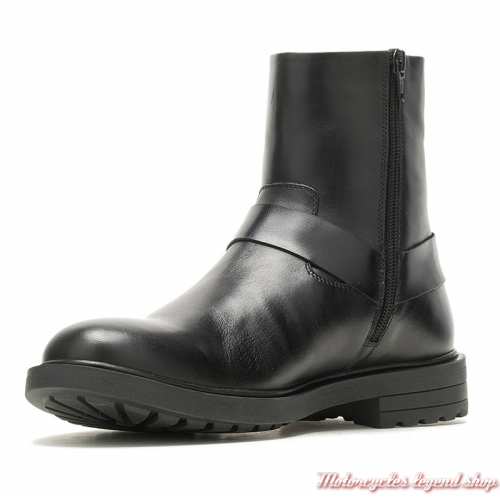 Boots Durland Harley-Davidson homme, cuir noir, harnais, zip, D96284