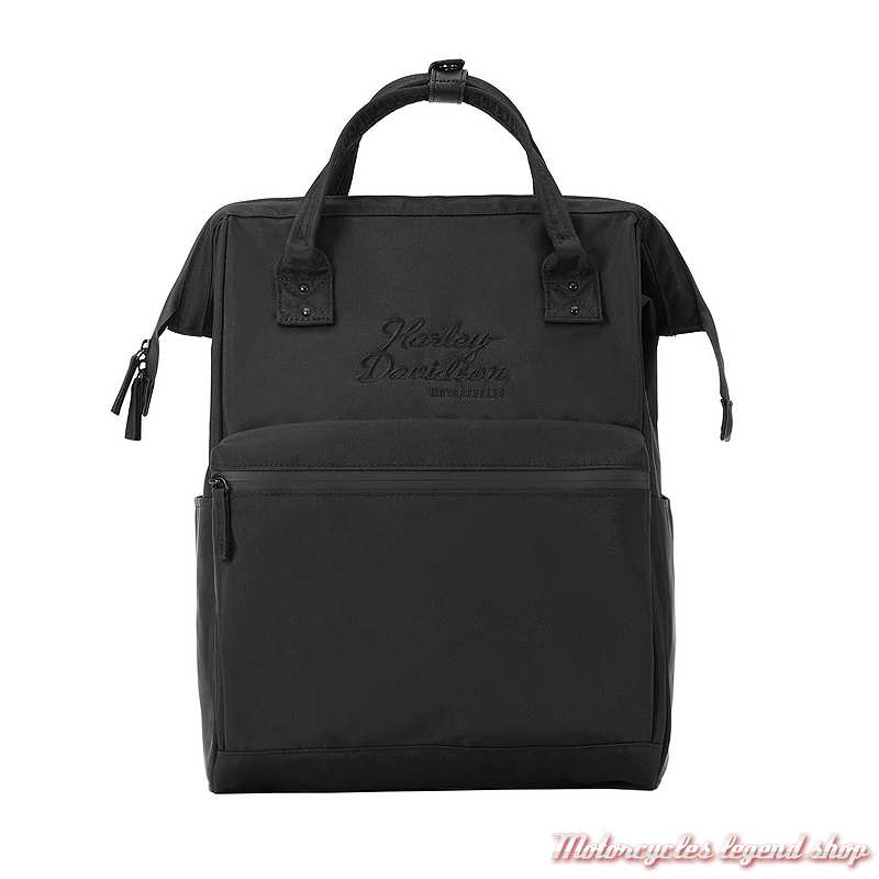 Sac à dos Opal Harley-Davidson femme, nylon oxford noir, brodé, 90544